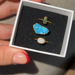 Customer photo, Raw Crystal Ring Mystery Box! 3 Ring Set