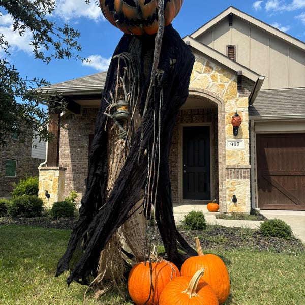 Rotting Pumpkin Prop Pumpkin Rot Inspired Prop, Pumpkin Halloween Scarecrow Prop ...