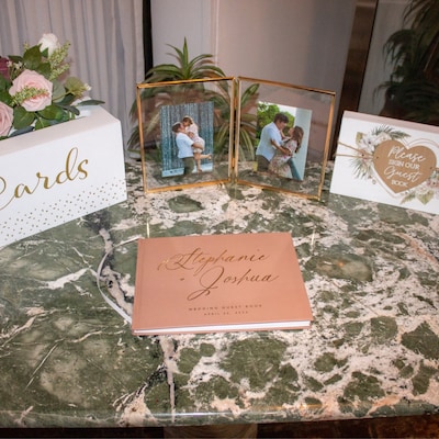 Gold Foil Wedding Guestbook. Custom Wedding Guest Book. Real - Etsy