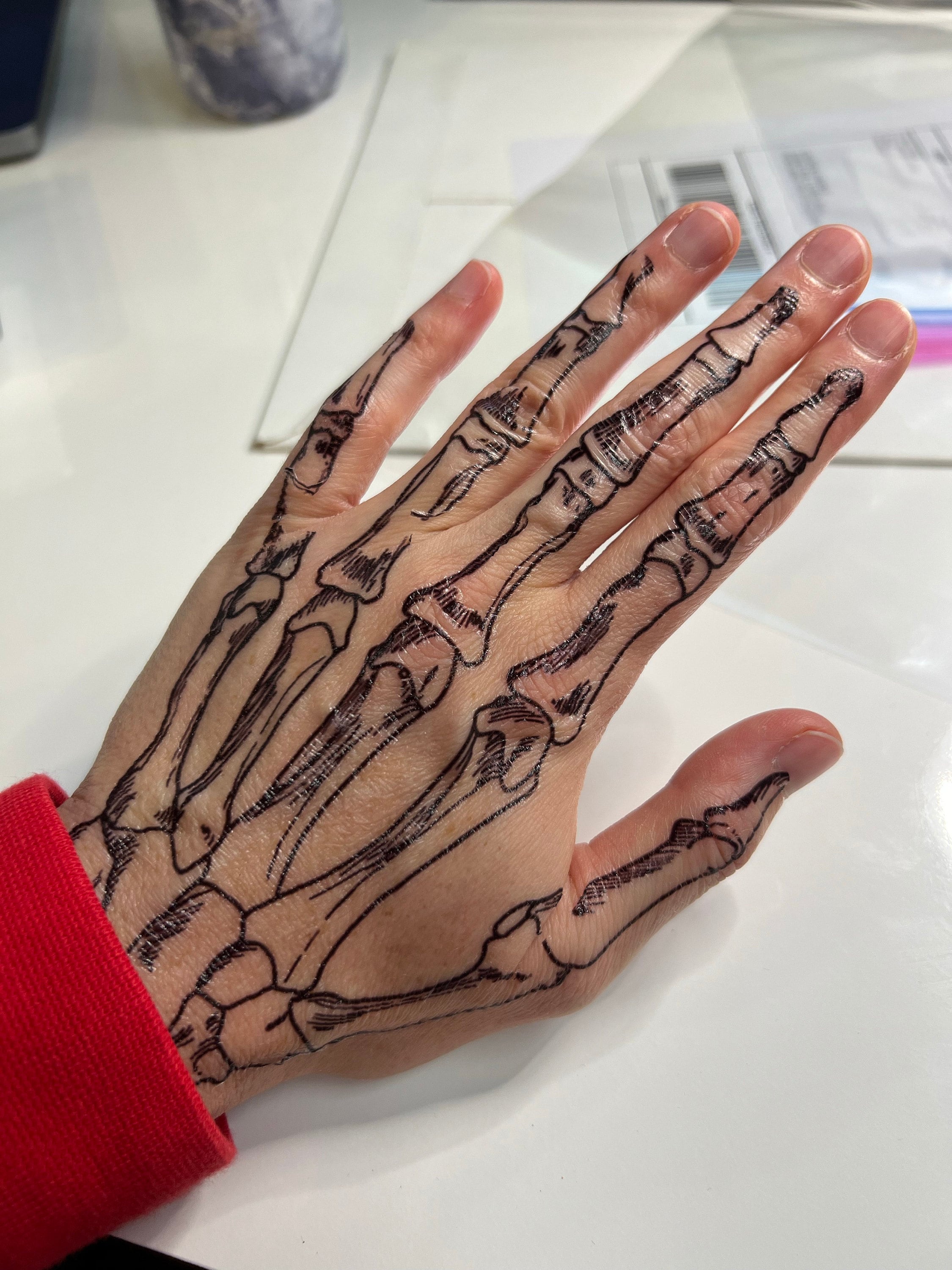 Coco Skeleton hands temporary tattoos for cosplay. Skull