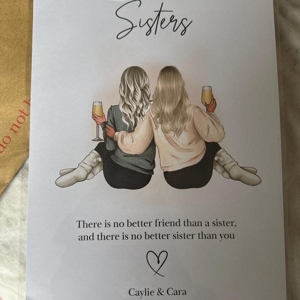 Personalised Gift for Your Sister - Choose Your Quote, Print for ...