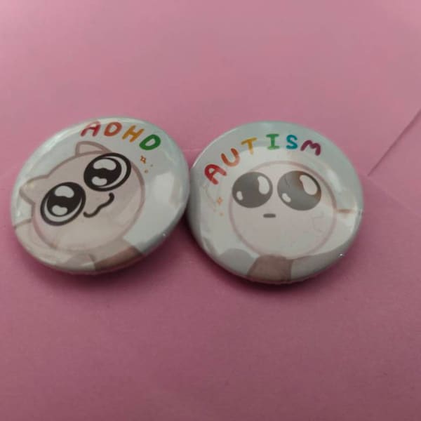 Autism & ADHD Button Badges | Ionzy's Studio - Etsy