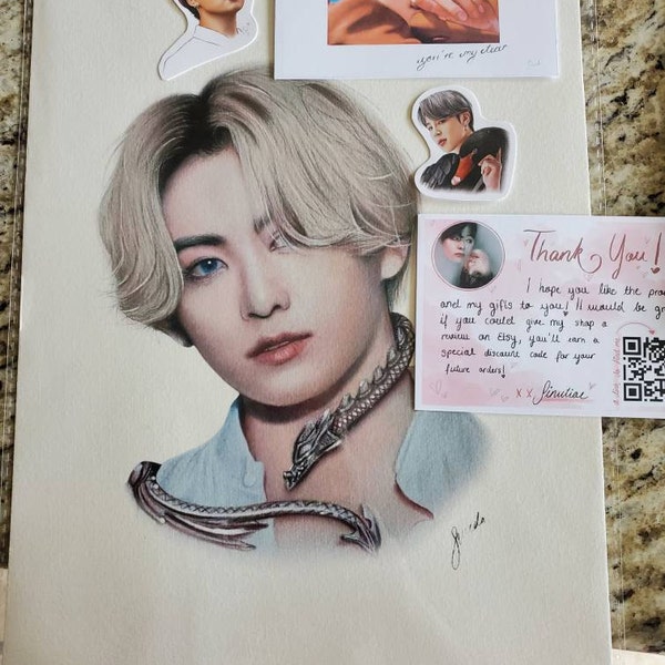 BTS Jungkook Colored Pencil Drawing : PRINT From Original Fanart - Etsy