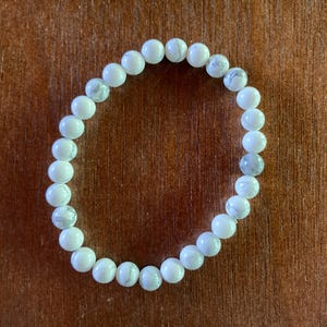 Bracciale Agata Grigia Naturale, elastico, sfere 12mm - Bracciali