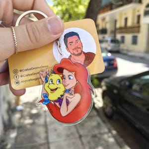 リトル・マーメイド、アリエルとフランダー - キーホルダー（6cm