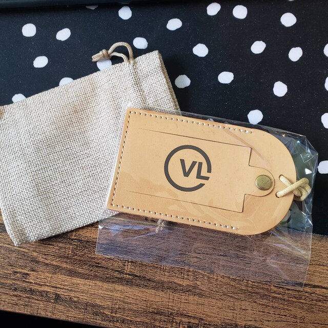 Engraved Luggage Tag with Contact Card - Leather Travel Bag Name