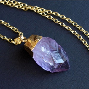 raw amethyst necklace gold raw amethyst necklace gold