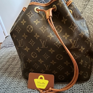 Louis Vuitton Petit Noe Drawstring Bucket Bag Shoulder Bag Brown Monogram