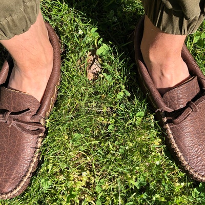 Buffalo Hide Moccasins With Elk Lining With a Double Buffalo Insole - Etsy
