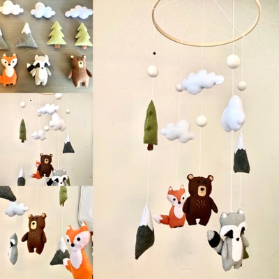 Woodland Animal Felt Sewing Pattern / PDF Download / Baby Mobile / Woodland Nursery / Woodland ...