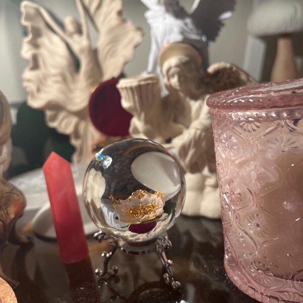Clear Quartz Crystal Ball With Stand for Scrying, Wicca, Psychic ...