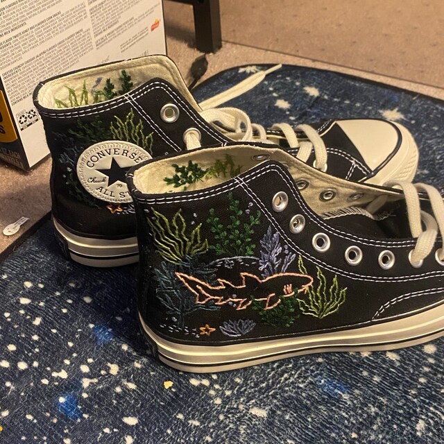 Custom Embroidered Converse High Tops/ Custom Converse Chuck