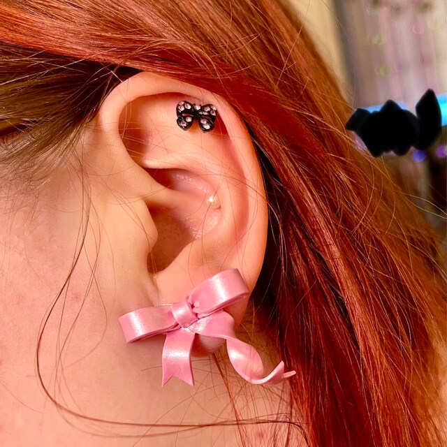 ◇Monday Edition◇ PINK PULL BOW EARRINGS pandora-sparkling-pink-bow-
