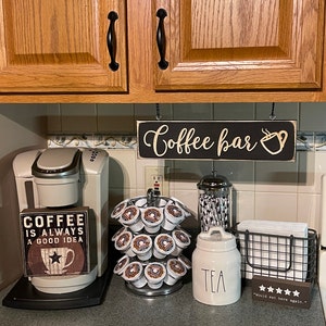 Coffee Bar Sign, Kitchen Wall Decor, Home and Living, Home Decor ...