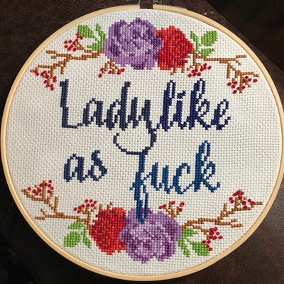 PDF Pattern: Ladylike as Fuck Cross Stitch - Etsy