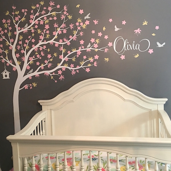 Wall Decal Kids Nursery Name Custom Tree Wall Decals Personalized Names ...