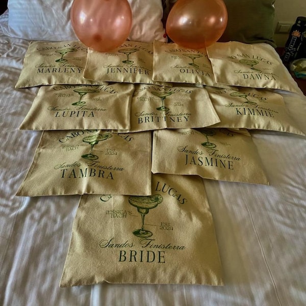 Custom Location Canvas Tote Bag, Cocktail of Choice Bachelorette ...