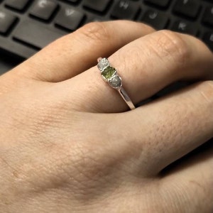 Diamond Splinter Ring / Salt and Pepper Diamond Ring / Raw - Etsy