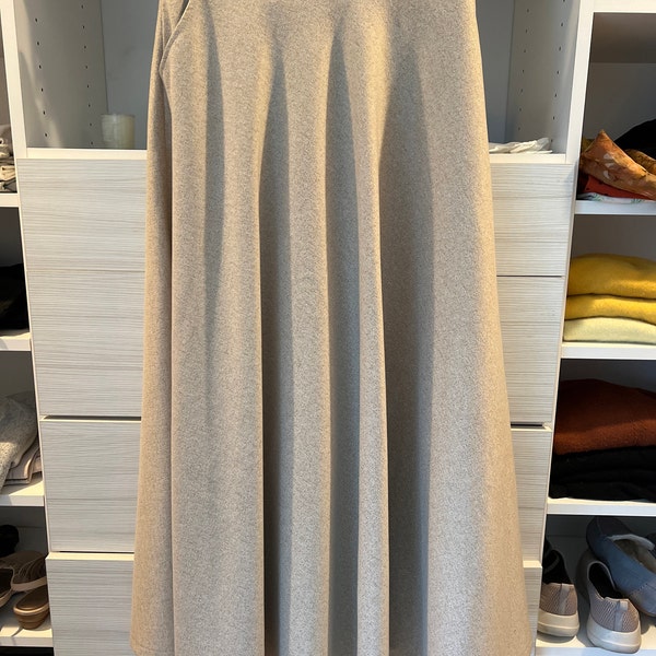 Beige Cool Stretch Wool Trouser Skirt main image 1