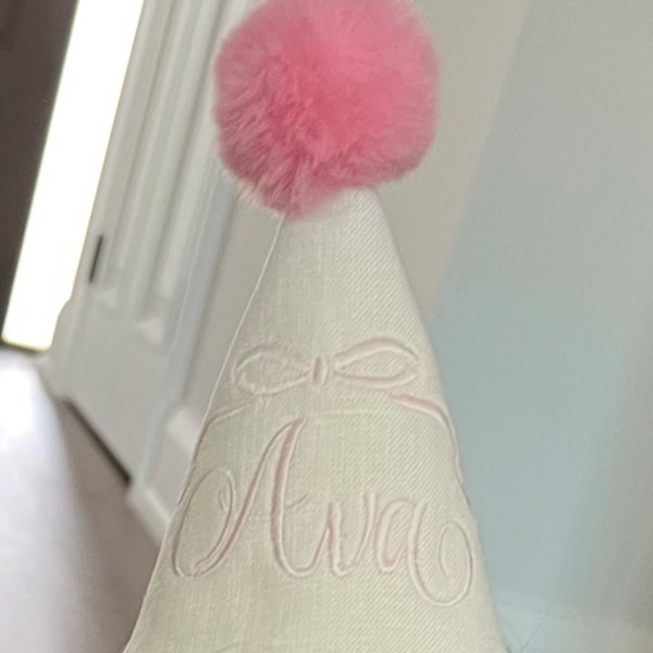 Baby Birthday Hat White Bow Pearl Girls Dress Hat