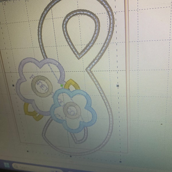 Bloom 2 Cursive Script Monogram Applique Alphabet Font Machine ...