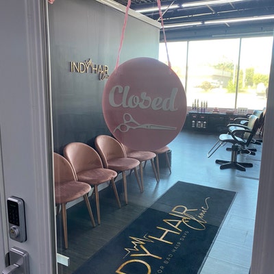 Hair Salon Open Closed Sign With Scissors Business Sign Barbershop Sign ...