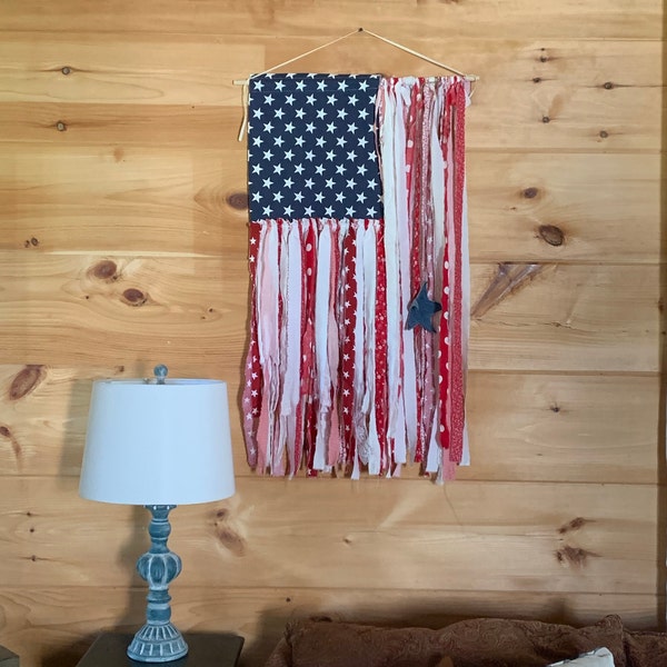 American Rag Ribbon Flag Americana Wall Hanging Porch Decor July 4th ...