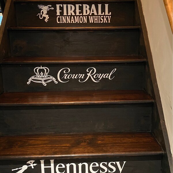 Stair Decals, Liquor Stair Risers, Bar Wall Border, Bar Stickers ...