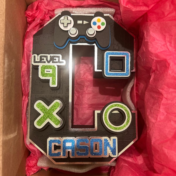 3D Letter Gamer, Gamer Birthday Party, Gamer Party Decorations, Gamer ...