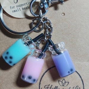 Miyan violet - 10 cm - Porte-clés mignon Bubble Tea pour filles et