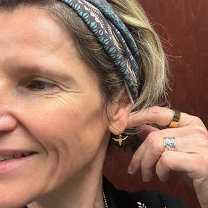 Customer photo, Longhorn Stud Earrings
