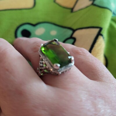 Gothic Peacock Ring Vintage Solv main image 1