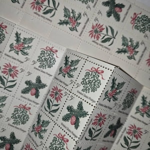 1964年クリスマス ヤドリギ ヒイラギ ポインセチア 植物 4種類 5セント