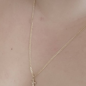 MONOZO Collana con croce da donna, in oro 14 carati, con ciondolo a