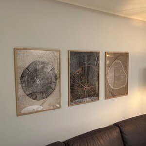 3er Poster Set Abstrakte Leinwandbilder – 30x40 Cm, Beige, Moderner Line-Art-Druck, Wanddeko