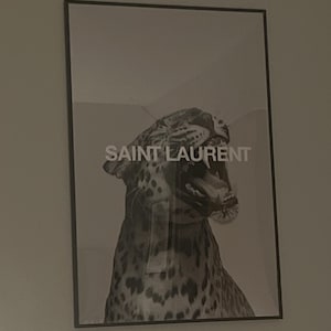 Saint Laurent | Tiger Poster | High Fashion | Black and White | Runway Prints | Iconic Poster | Fashion Art | WallArt
