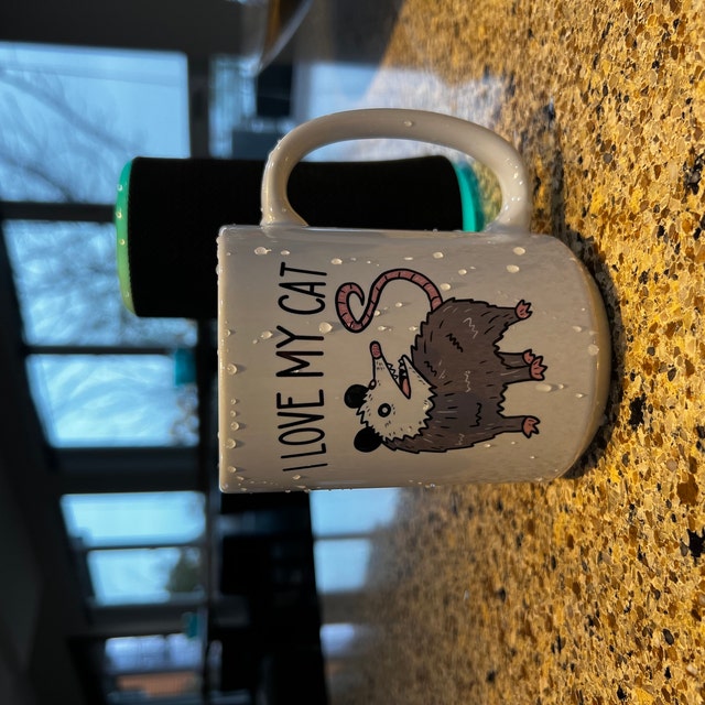 Funny 'I Love My Cat Opossum' Ceramic Mug - 11 Oz White Novelty Gift For Animal Lovers