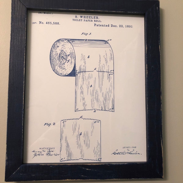 Toilet Paper Patent Poster | Toilet Paper Patent Art | Blueprint Art ...