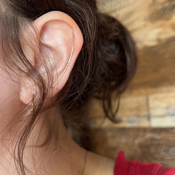 Triple Hoop Earrings, Corkscrew Earrings, Triple Lobe Earring, Spiral ...