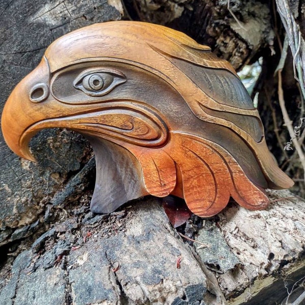 Maori Eagle Head: Hand-carved Wood Sculpture, New Zealand Art - Etsy