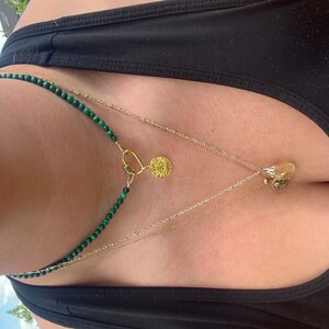 Beaded Malachite 4mm AAA Malachite Choker Malachite Gold Filled Jewelry ...