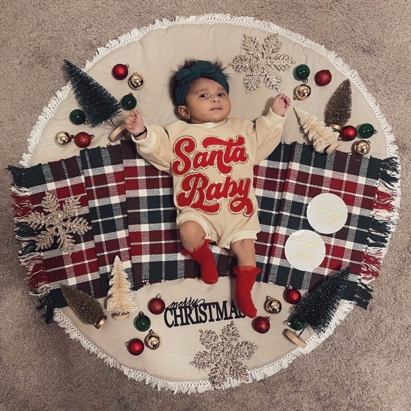 Bailey Boys Baby Girls Green Knit Santa Claus Romper main image 1