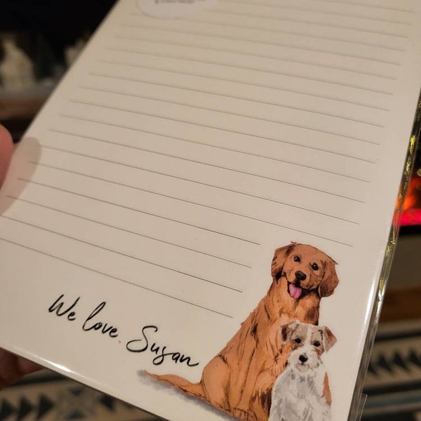 Custom Note Dog Memory Personalized Dog Notepad With Name | Choose Your Dog Breed | Custom ...