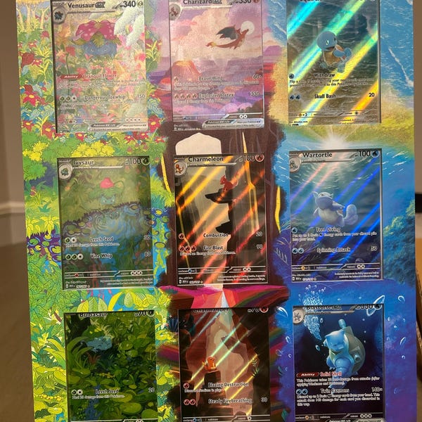 Pokémon 151 Starter Evolution Set Pokémon Card Display Frame Case ...
