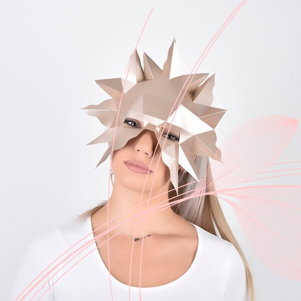 Geometric Sun Mask Template: DIY Papercraft (PDF Download) - Etsy