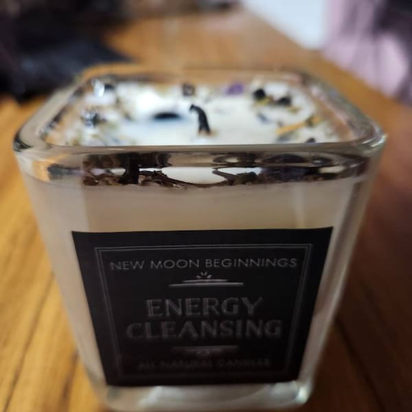 Energy Cleansing Candle - Protection Candle - Crystal Candle - Lavender ...