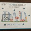 1 Greeting Card - Happy Birthday Green Sports Bike Biker Dad