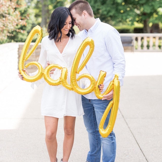 Oh Baby Balloon  Gold Baby Shower Decor  Gold Baby Script