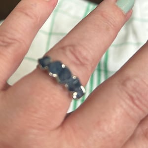 Customer photo from swymm89, Sterling Silver Eternity Sapphire Ring, Raw Sapphire Ring,