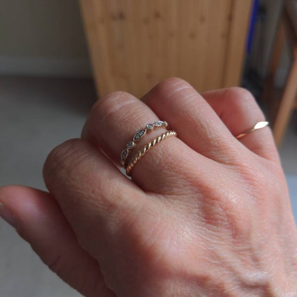 14k Gold Filled Ring, Gold Stackable Rings, Dainty Gold Ring Set, 14k ...